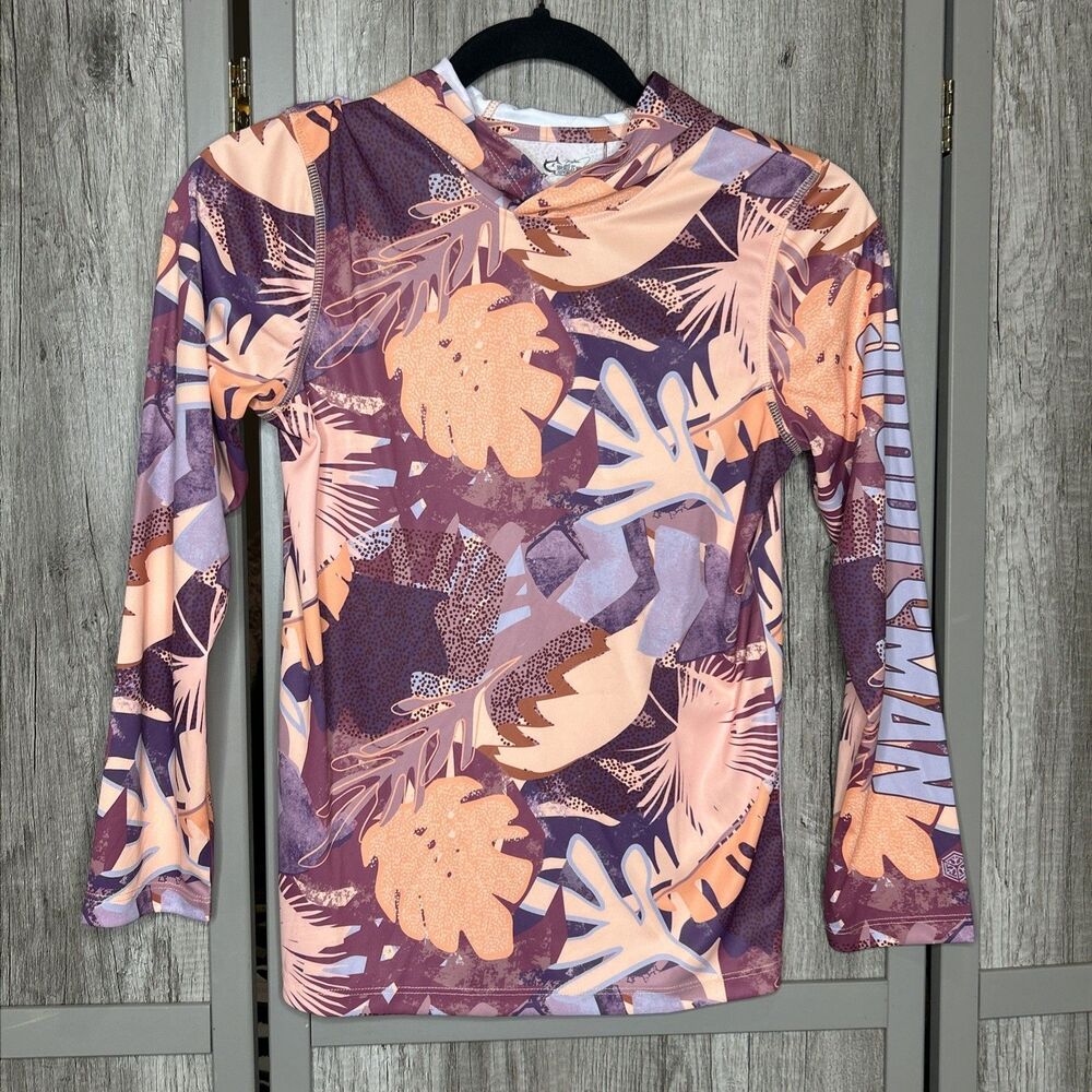 World Wide Sportsman Rashguard Fishing UPF 50  Hooded Tropical NWT